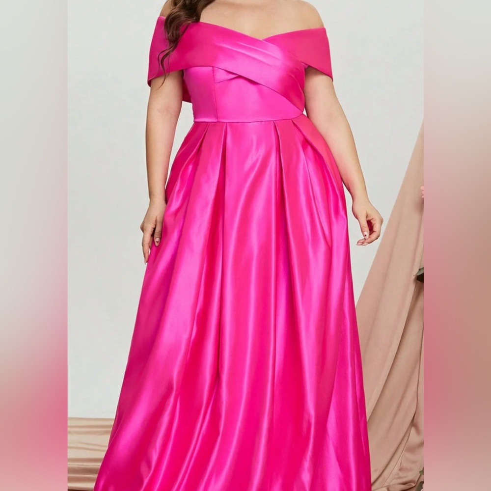Vibrant Pink Satin Gown